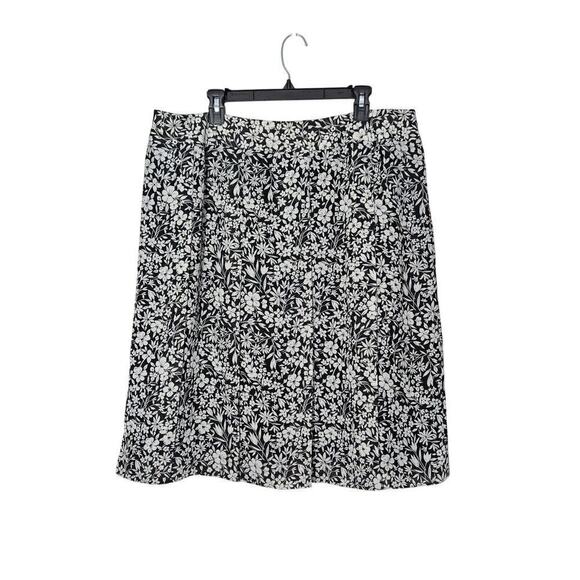 Charter Club Dresses & Skirts - Charter Club Pleated Midi Black/White Floral Skirt Size 16W Cottagecore